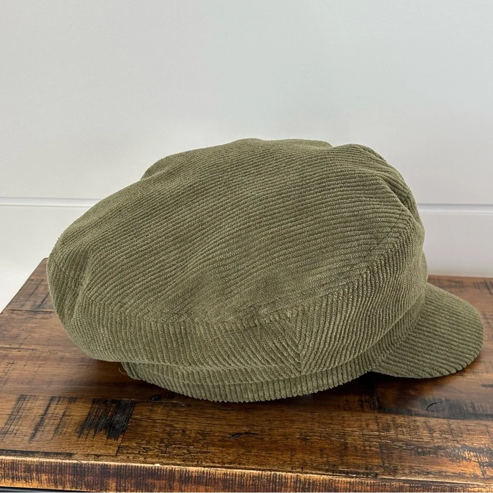 Anthropologie Wyeth Farrah Corduroy Newsboy Cap Olive Green NWT